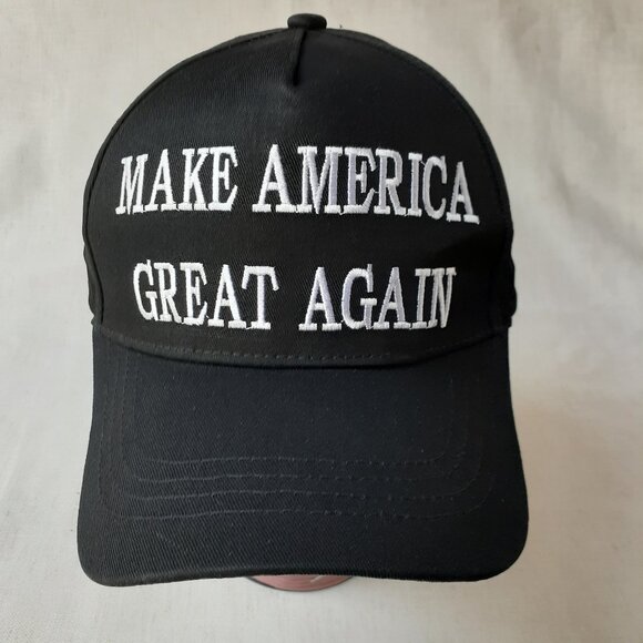 MAGA - 45-47 - Black Baseball Cap - Adjustable Fit - Picture 1 of 8